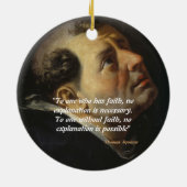 Saint Thomas Aquinas citaat over geloof Keramisch Ornament (Achterkant)