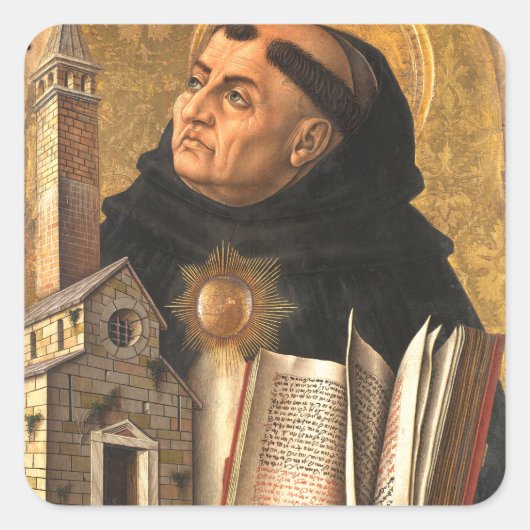 Saint Thomas Aquinas Vierkante Sticker (Voorkant)