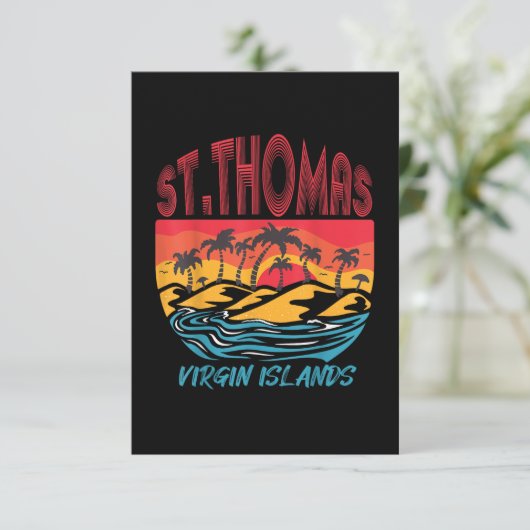 Saint Thomas Maagdeneilanden Surfstrand Ocean Va Kaart (Staand voorkant)