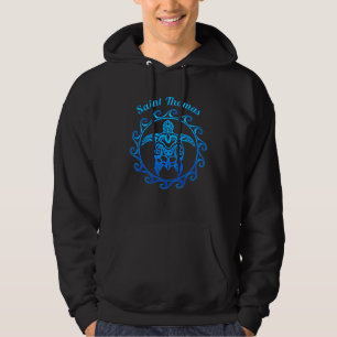Saint Thomas Oceaan Blauwe Tribale Schildpad Hoodie