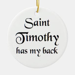 saint timothy koffiemok keramisch ornament