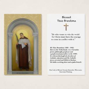 Saint Titus Brandsma Carte religieuse Sainte