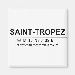 Saint Tropez Coordinaten - Saint Tropez-coördinaat Magneet