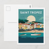 Saint Tropez Frankrijk Illustratie Briefkaart (Voorkant / Achterkant)