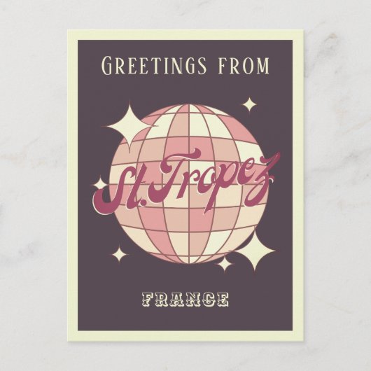 Saint Tropez Frankrijk retro partij Briefkaart (Voorkant)
