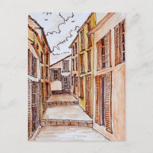 Saint-Tropez Straten Franse Riviera, Frankrijk Briefkaart