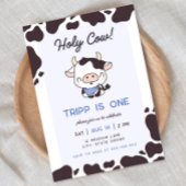 Saint Vache Blue Boy Invitation Anniversaire