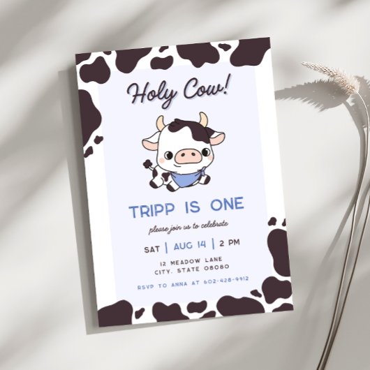 Saint Vache Blue Boy Invitation Anniversaire