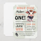 Saint-Vache Pays Anniversaire Fête Invitation (Devant / Derrière)