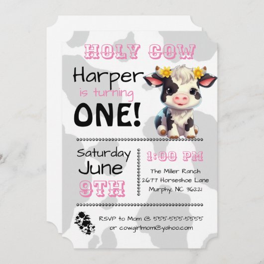 Saint-Vache Pays Anniversaire Fête Invitation (Devant / Derrière)