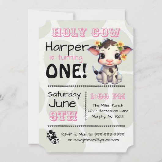 Saint-Vache Pays Anniversaire Fête Invitation (Devant)