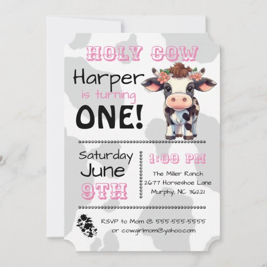 Saint-Vache Pays Anniversaire Fête Invitation (Devant)