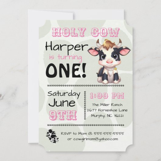 Saint-Vache Pays Anniversaire Fête Invitation (Devant)