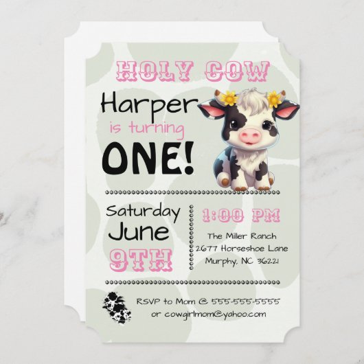 Saint-Vache Pays Anniversaire Fête Invitation (Devant / Derrière)