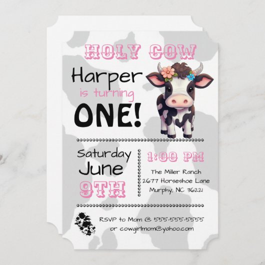 Saint-Vache Pays Anniversaire Fête Invitation (Devant / Derrière)