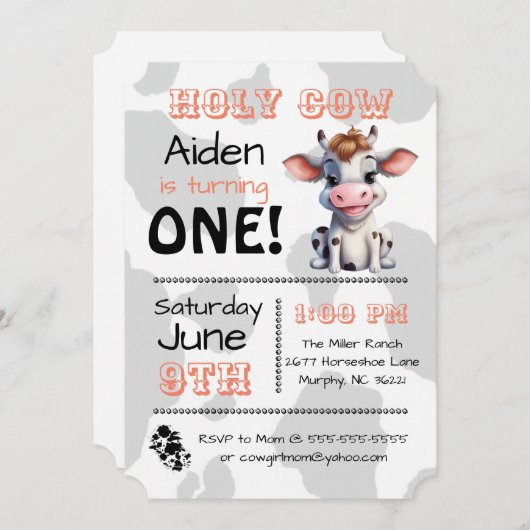 Saint-Vache Pays Anniversaire Fête Invitation (Devant / Derrière)