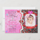 Saint Valentin 1er anniversaire Photo Invitations (Devant)