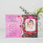 Saint Valentin 1er anniversaire Photo Invitations (Debout devant)