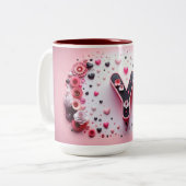 Saint-Valentin 3D A à Z Alphabet Café Mug (Devant gauche)