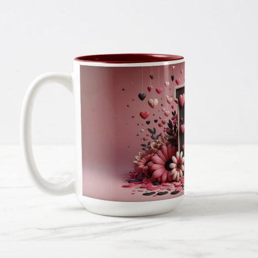 Saint-Valentin 3D A à Z Alphabet Café Mug (Gauche)