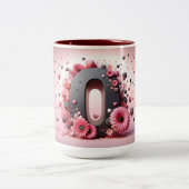 Saint-Valentin 3D A à Z Alphabet Café Mug (Centre)