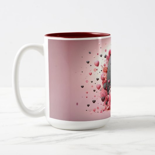 Saint-Valentin 3D A à Z Alphabet Café Mug (Gauche)