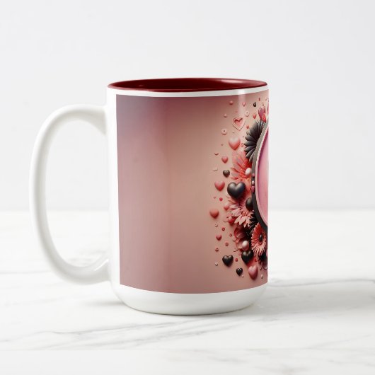 Saint-Valentin 3D A à Z Alphabet Café Mug (Gauche)