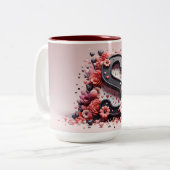 Saint-Valentin 3D A à Z Alphabet Café Mug (Devant gauche)