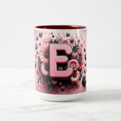 Saint-Valentin 3D A à Z Alphabet Café Mug (Centre)