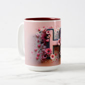 Saint-Valentin 3D A à Z Alphabet Café Mug (Devant gauche)