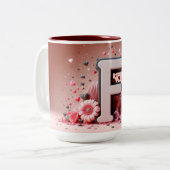 Saint-Valentin 3D A à Z Alphabet Café Mug (Devant gauche)