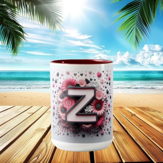 Saint-Valentin 3D A à Z Alphabet Café Mug
