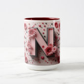 Saint-Valentin 3D A à Z Alphabet Café Mug (Centre)