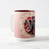 Saint-Valentin 3D A à Z Alphabet Café Mug (Devant gauche)