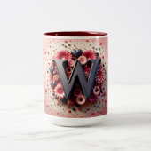 Saint-Valentin 3D A à Z Alphabet Café Mug (Centre)