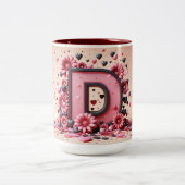 Saint-Valentin 3D A à Z Alphabet Café Mug (Centre)