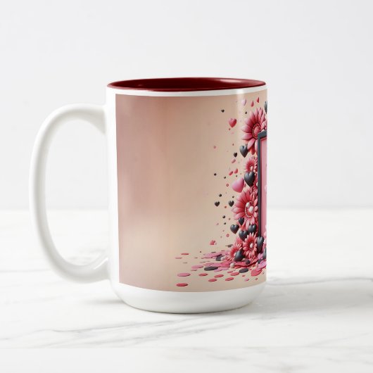 Saint-Valentin 3D A à Z Alphabet Café Mug (Gauche)