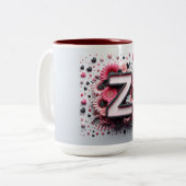 Saint-Valentin 3D A à Z Alphabet Café Mug (Devant gauche)