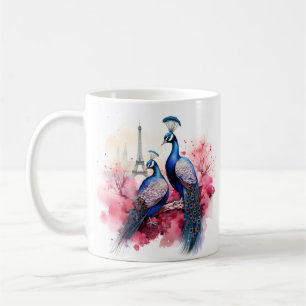 Saint Valentin à Paris - Couple de paons- Mug