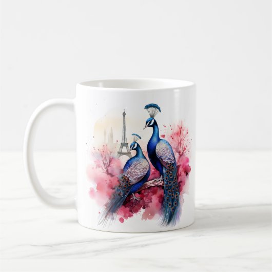Saint Valentin à Paris - Couple de paons- Mug (Gauche)