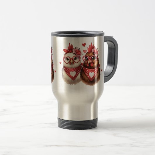 Saint-Valentin Agritourisme poulet Mug (Devant droit)