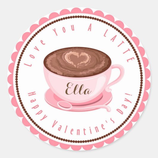 Saint Valentin Aimez-vous un stickers Latte (Devant)