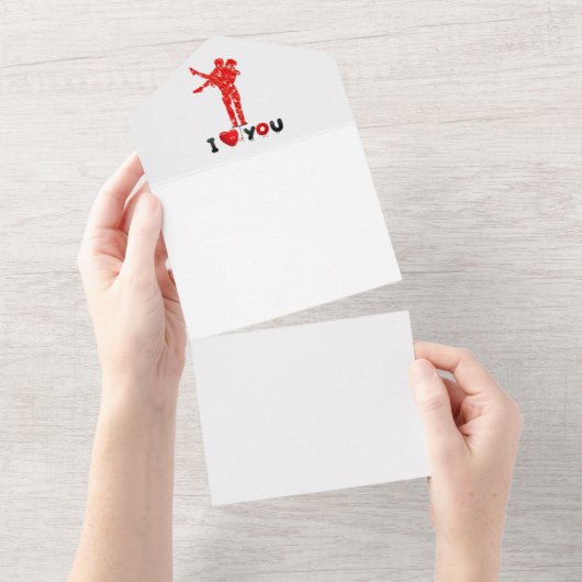 Saint Valentin, All in One Wedding Invitation (Déchirure)