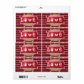 Saint Valentin Amour Étiquette (Feuille entière)