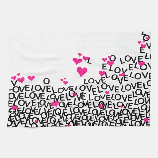 Saint Valentin Amour serviette de cuisine (Horizontal)