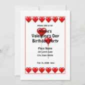 Saint-Valentin Anniversaire des Coeurs Invitation  (Devant)
