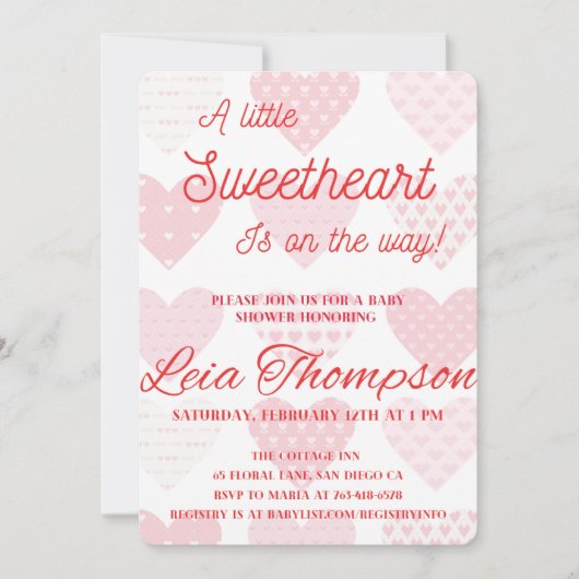 Saint Valentin baby shower invitation (Devant)