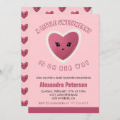 Saint Valentin baby shower invitation coeur doux (Devant / Derrière)