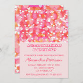 Saint Valentin baby shower invitation mignonne ros (Devant / Derrière)