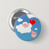 Saint-Valentin : badge de bouton Ailes de l'Amour (Devant & derrière)